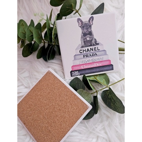 AMANDA GREENWOOD • Luxury Fashion Brand Frenchie Ceramic Coaster - Picture 9 of 9
